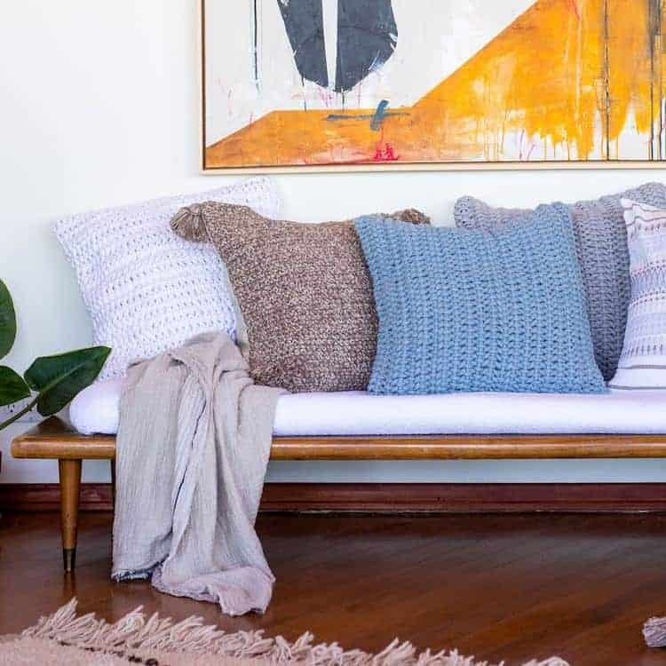 Crocheted Tassel Organic Pillow Cover